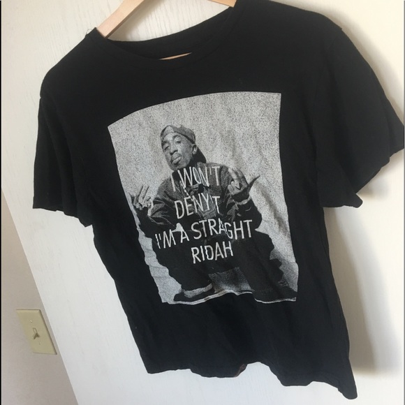 tupac Tops - Tupac black tee